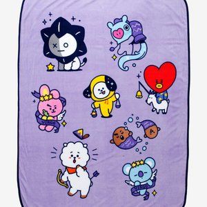 Unused Extra Soft BT21 Purple Zodiac Horoscopes Throw Blanket